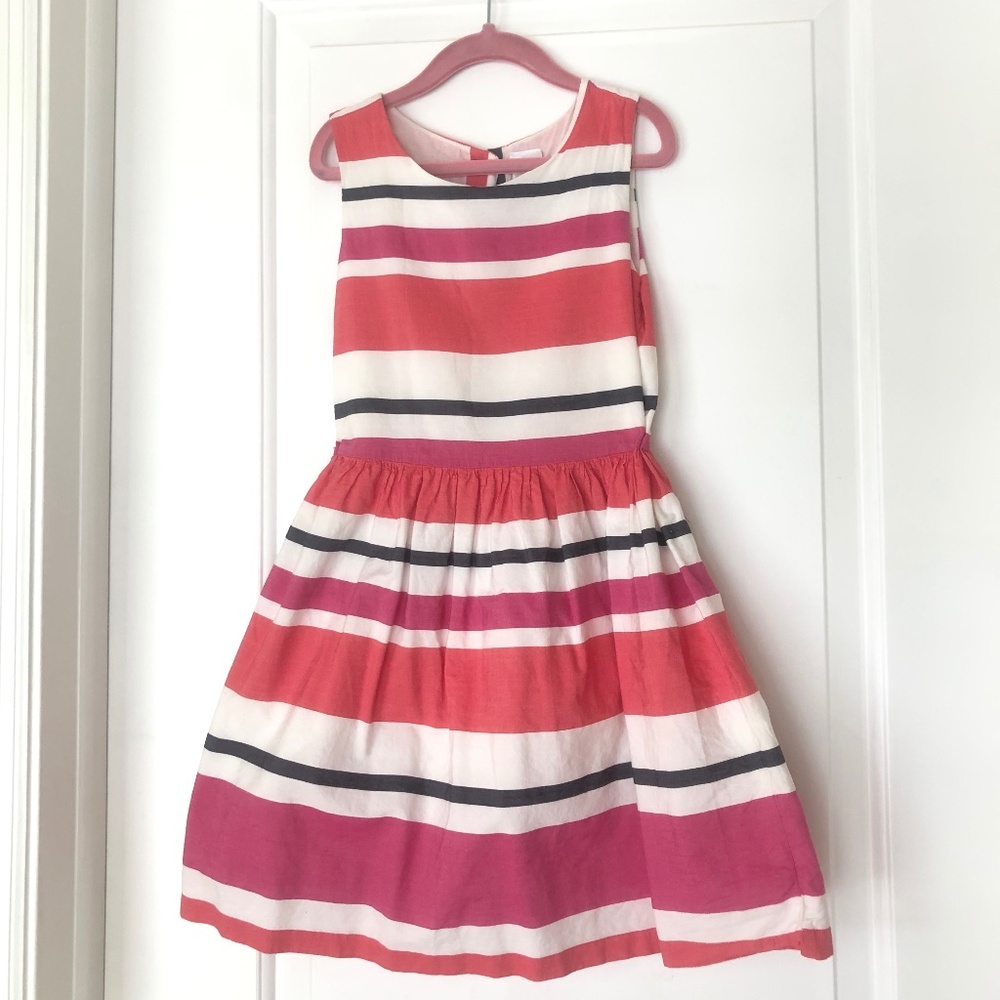Gymboree Cotton Blend Pink Striped Sleeveless Dress EUC